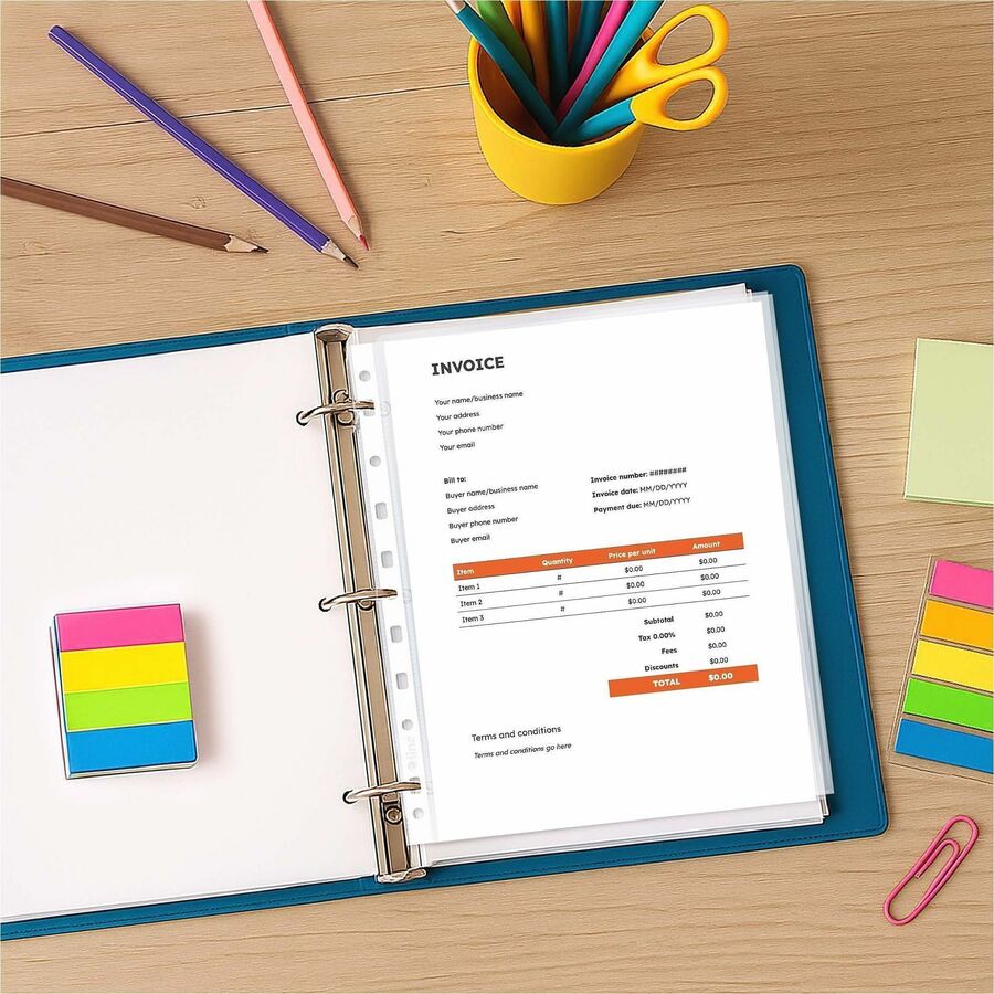 C-Line A4 Size Top-Loading Sheet Protectors - For A4 8 1/4" x 11 3/4" Sheet - Ring Binder - Rectangular - Clear - Polypr