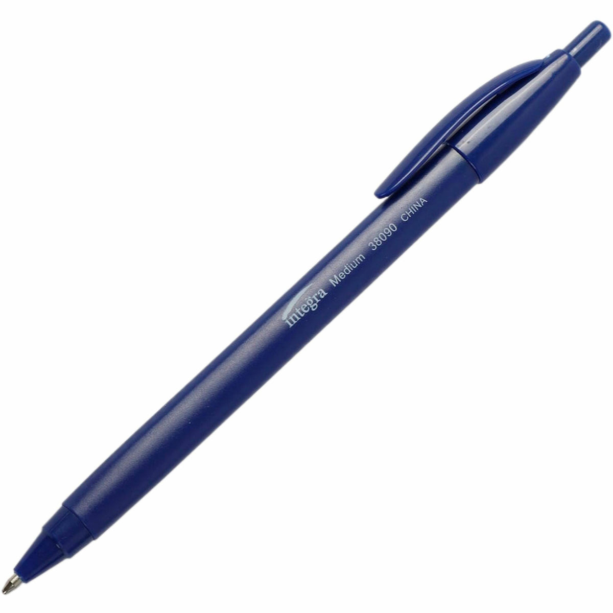 Integra Triangular Barrel Retractable Ballpnt Pens - Medium Pen Point - Retractable - Blue Ink - Blue Plastic Barrel - 1