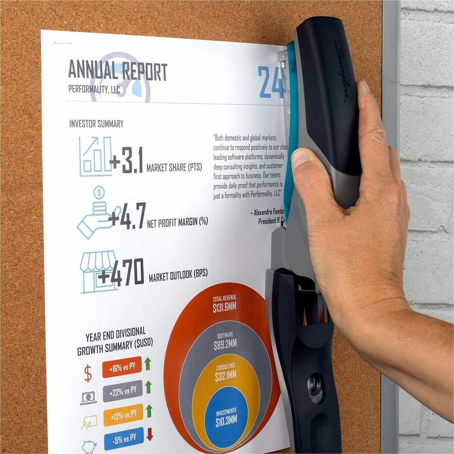Swingline Optima 25 Reduced Effort Stapler - Staples Upto 25 Sheet of 20lb Paper - Holds Upto 210 Staple - Full Strip - 