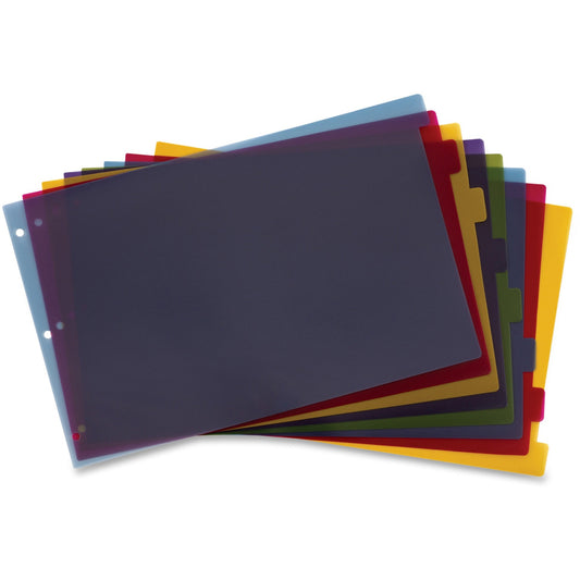 Cardinal Poly Divider with Adhesive Tabs - 8 x Divider(s) - 8 Tab(s)/Set - 17.5" Divider Width x 11.50" Divider Length -