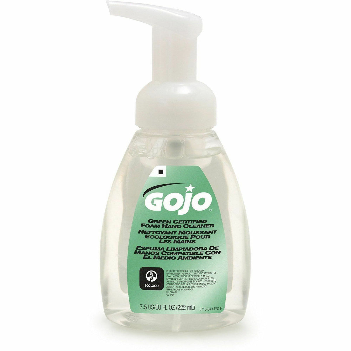 Gojo® Green Certified Foam Hand Cleaner - 7.50 fl oz - Push Pump Dispenser - Hand - Clear - Bio-based - 1 Each