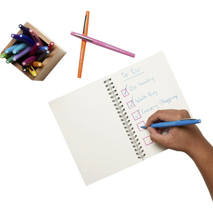 Paper Mate Flair Point Guard Felt Tip Marker Pens - 0.7 mm Pen Point - Red Ink - Water Based - Red Barrel - 12 / Dozen