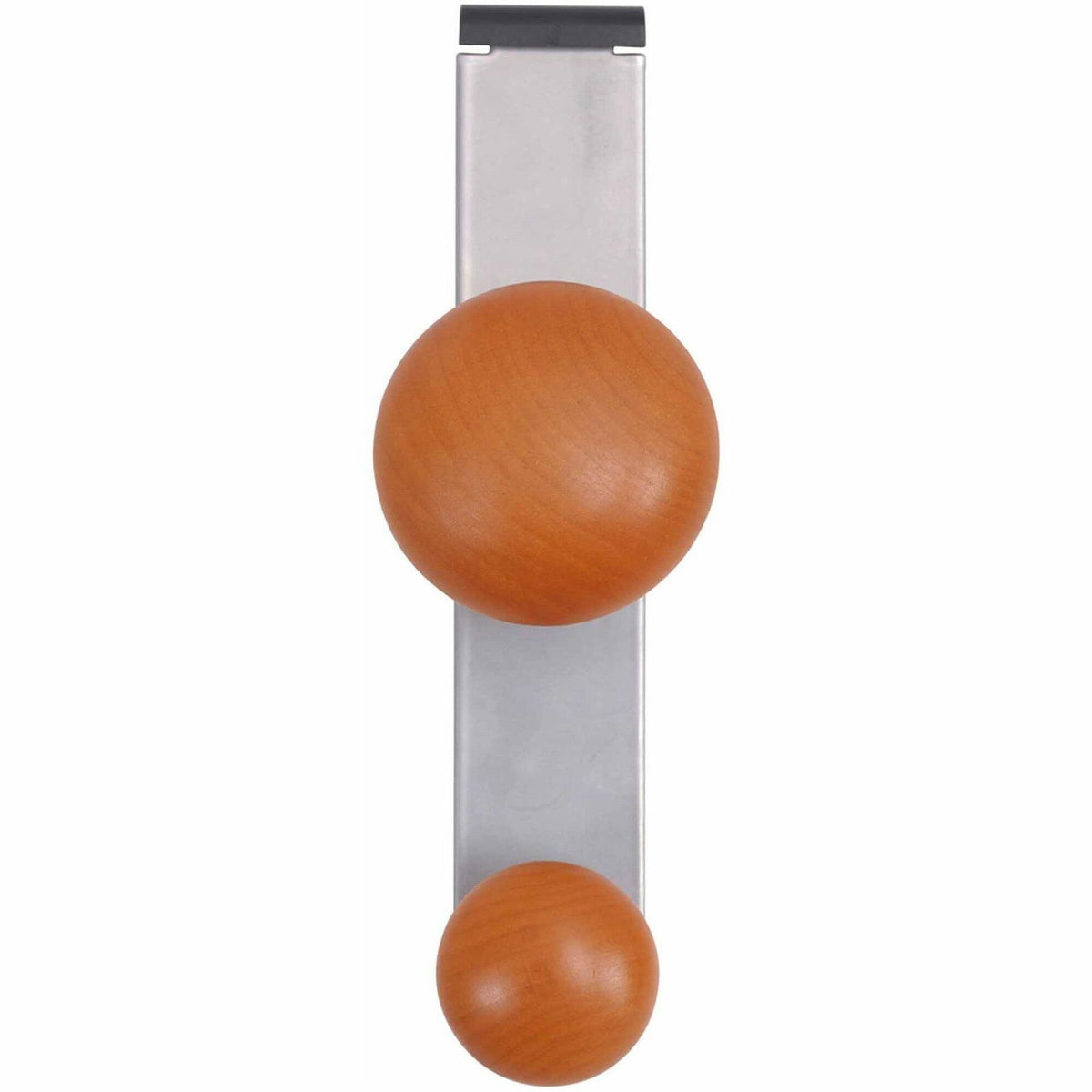 Alba Double Peg Garment Holder - 2 Pegs - 7.8" Height x 2.4" Width - for Garment - Silver, Brown - 1 Each