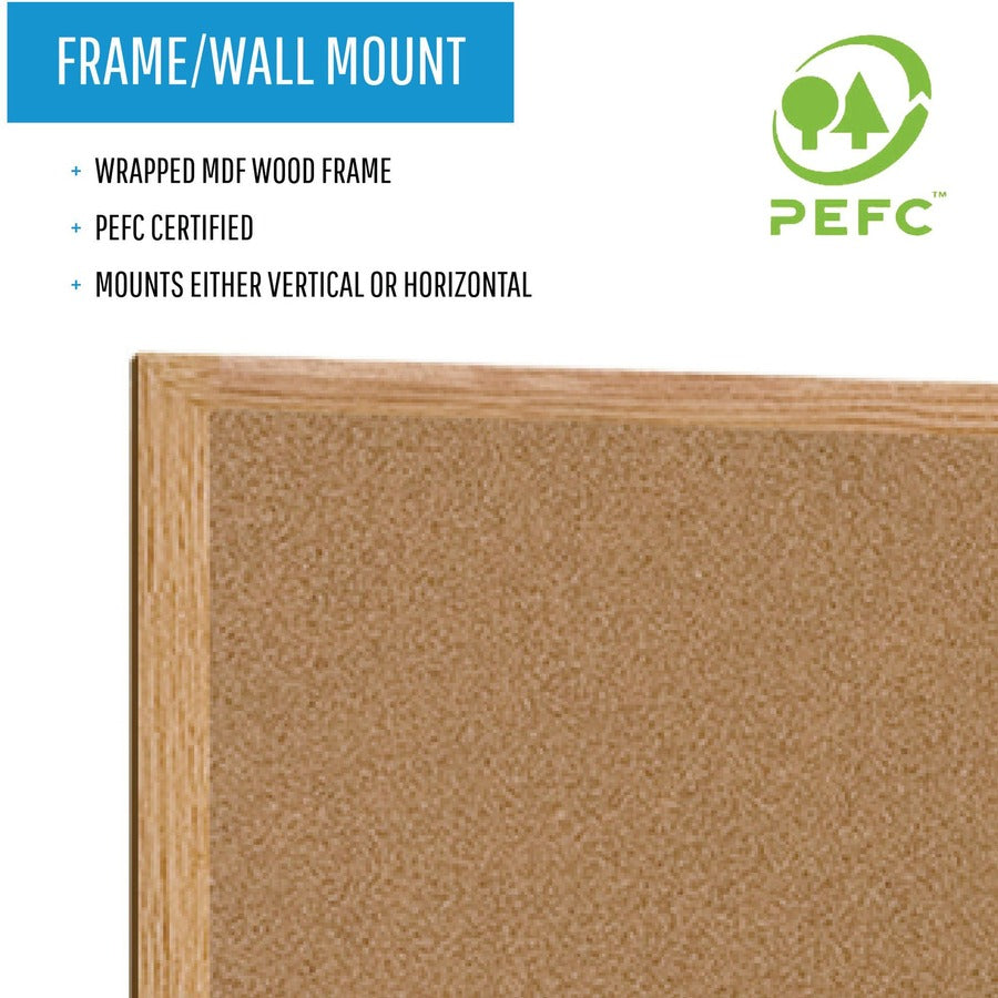 MasterVision Earth Series Recycled Cork Bulletin Boards - 36" Board Height x 48" Board Width - Cork Surface - Self-heali