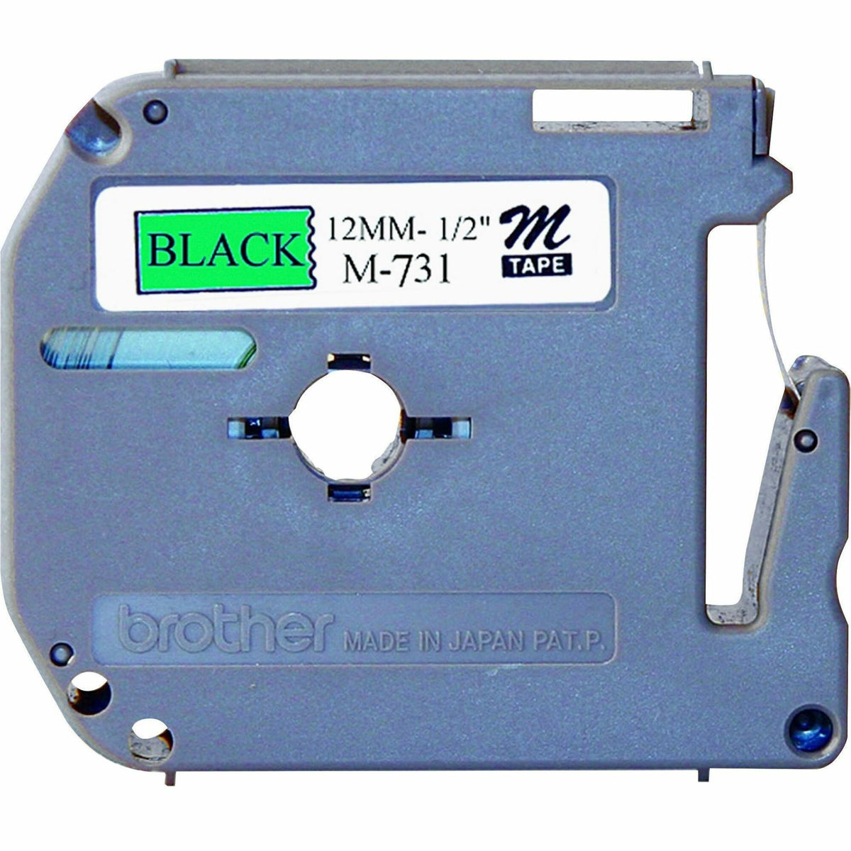 P-touch P-touch Nonlaminated M Series Tape Cartridge - 1/2" Width x 26 1/5 ft Length - Rectangle - Direct Thermal - Gree