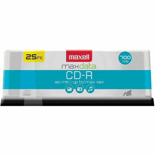 Maxell CD-R700 CD Recordable Media - CD-R - 48x - 700 MB - 25 / Pack - Light Green - 120mm - 1.33 Hour Maximum Recording