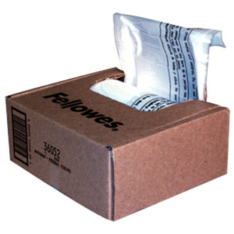 Fellowes Office Shredder Waste Bags - 7 gal - 26" Height x 24" Width x 9" Depth - Plastic - Clear - 100 / Carton