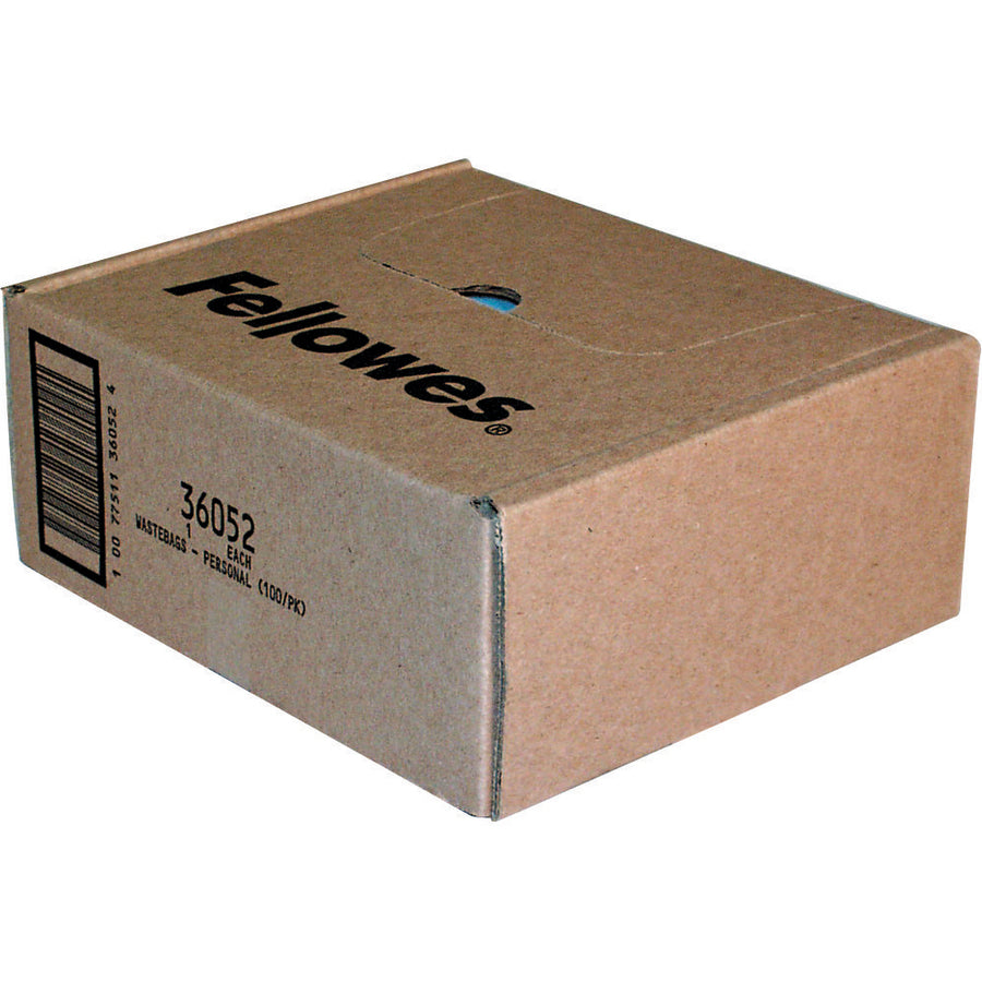 Fellowes Office Shredder Waste Bags - 7 gal - 26" Height x 24" Width x 9" Depth - Plastic - Clear - 100 / Carton