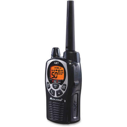 Midland GXT1000VP4 Two-Way Pair - 50 Radio Channels - 22 GMRS - Upto 158400 ft - Auto Squelch, Hands-free, Keypad Lock, 