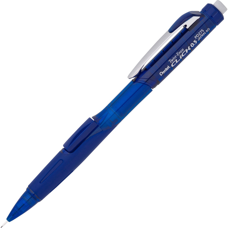 Pentel .5mm Twist Erase Click Mechanical Pencils - 0.5 mm Lead - #2 - Refillable - Transparent Barrel - 1 Pack
