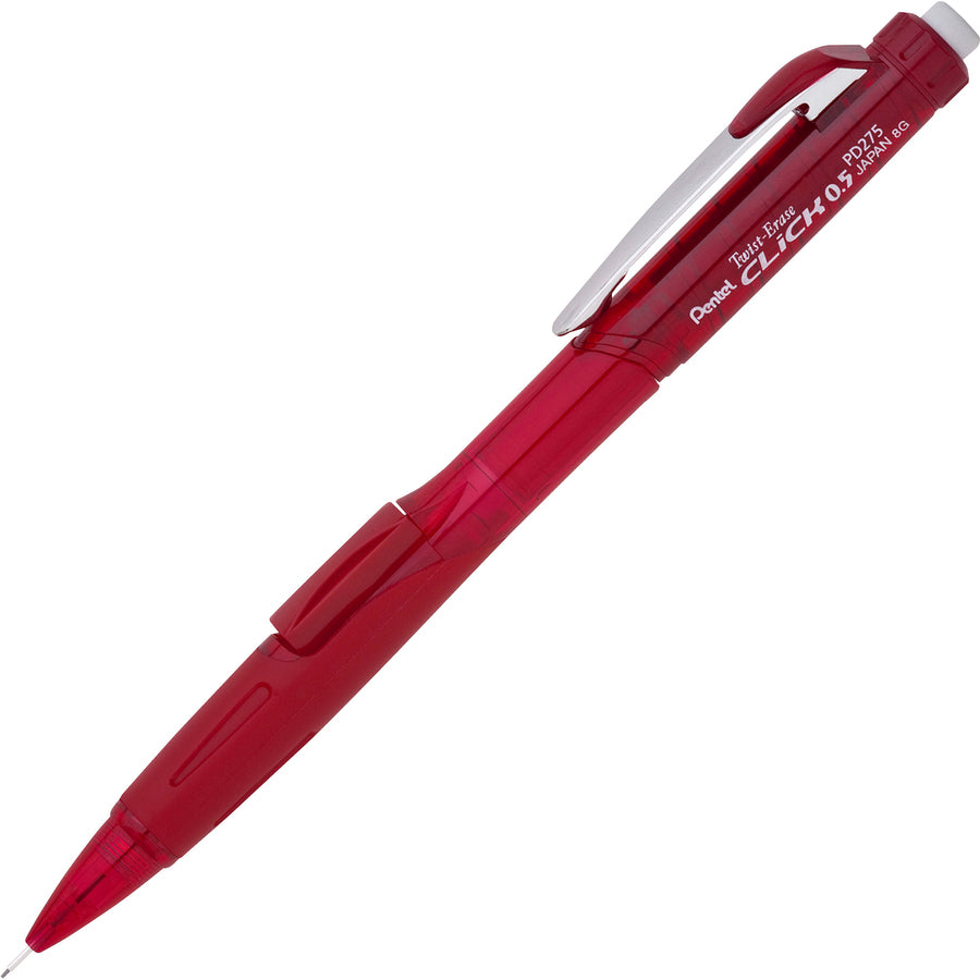 Pentel .5mm Twist Erase Click Mechanical Pencils - 0.5 mm Lead - #2 - Refillable - Transparent Barrel - 1 Pack