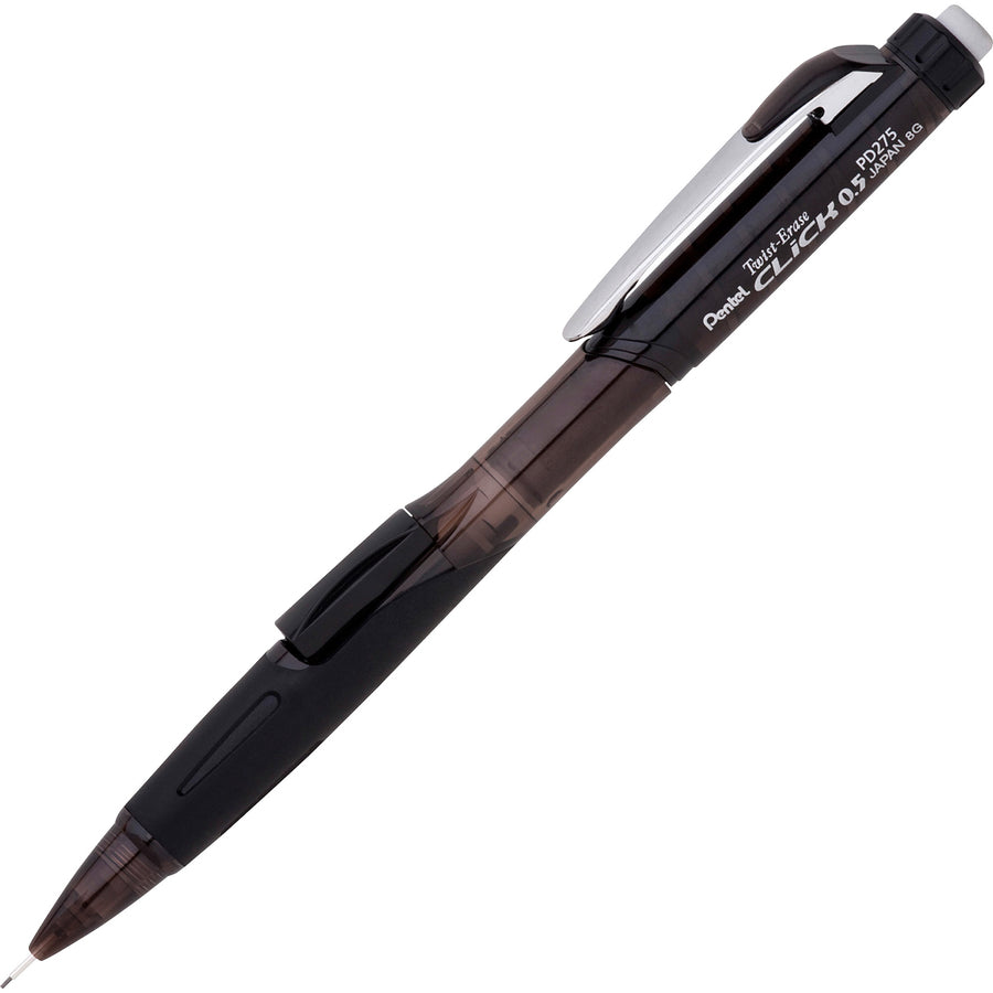 Pentel .5mm Twist Erase Click Mechanical Pencils - 0.5 mm Lead - #2 - Refillable - Transparent Barrel - 1 Pack