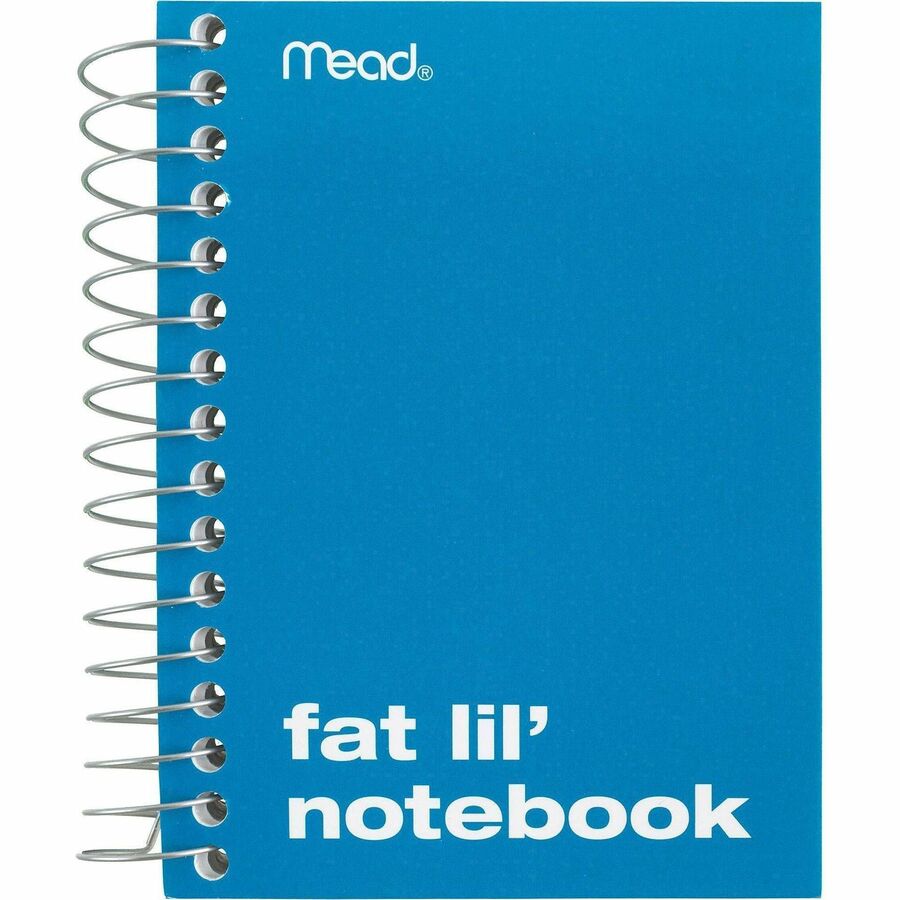 Mead Fat Lil' Notebook - 200 Sheets - Wire Bound - 4" x 5 1/2" Sheet Size - White Paper - Assorted Cardboard Cover - Per