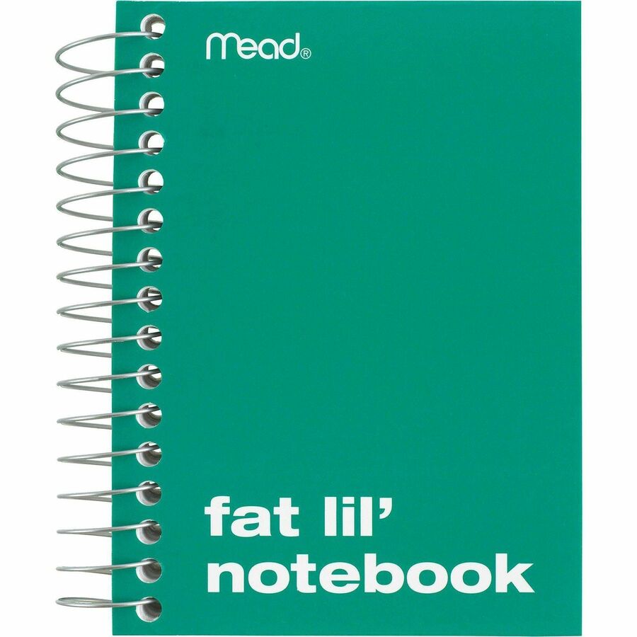 Mead Fat Lil' Notebook - 200 Sheets - Wire Bound - 4" x 5 1/2" Sheet Size - White Paper - Assorted Cardboard Cover - Per