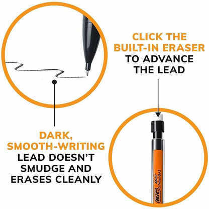BIC Top Advance Mechanical Pencils - 0.7 mm Lead - #2 - Assorted Barrel - 10 / Pack