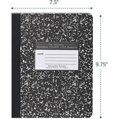 Roaring Spring College Ruled Hard Cover Composition Book - 100 Sheets - 200 Pages - Printed - Sewn/Tapebound - Both Side