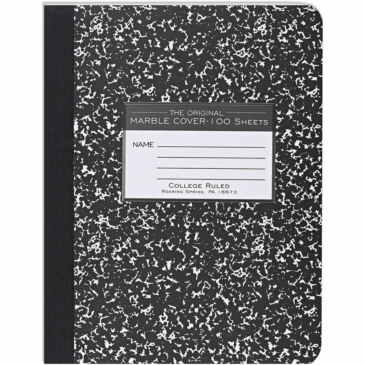 Roaring Spring College Ruled Hard Cover Composition Book - 100 Sheets - 200 Pages - Printed - Sewn/Tapebound - Both Side