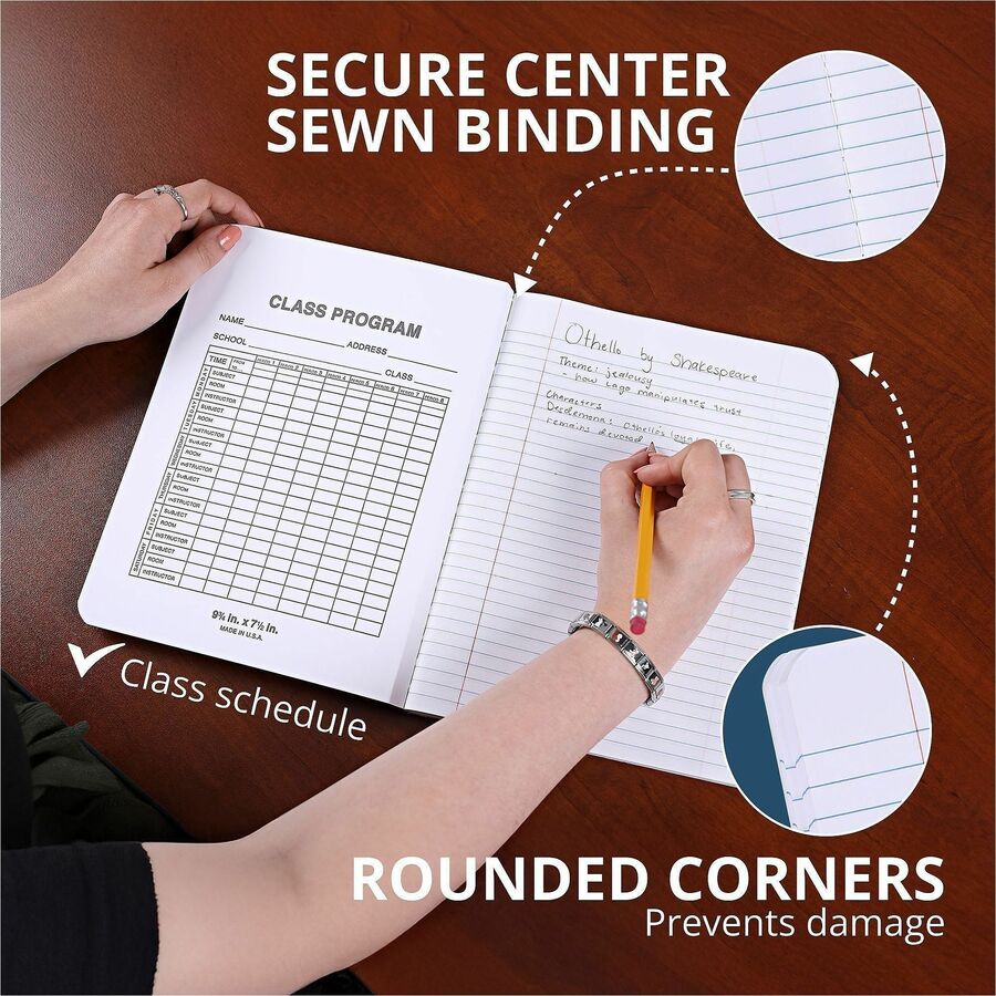 Roaring Spring College Ruled Hard Cover Composition Book - 100 Sheets - 200 Pages - Printed - Sewn/Tapebound - Both Side