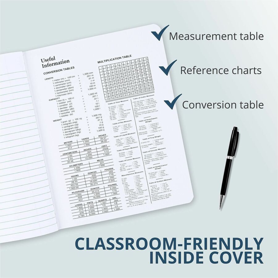 Roaring Spring Wide Ruled Hard Cover Composition Book - 100 Sheets - 200 Pages - Printed - Sewn/Tapebound - Both Side Ru