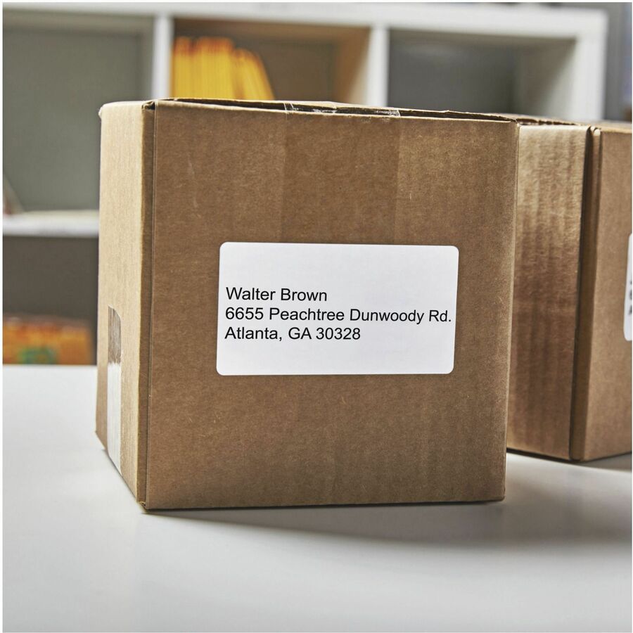 Dymo LW Shipping Labels - 2 1/8" Width x 4" Length - Rectangle - White - 220 / Roll