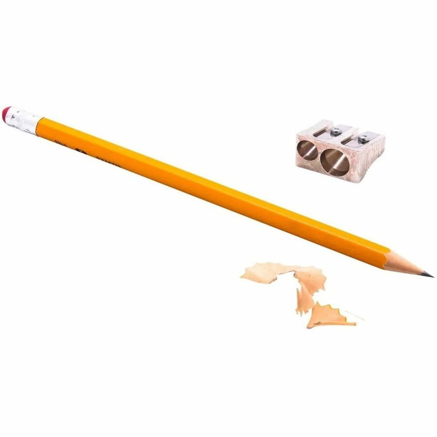Baumgartens Pencil Sharpener Dual Hole SILVER (MR-2110) - Handheld - 2 Hole(s) - 0.6" Height x 0.9" Width - Metal - Silv
