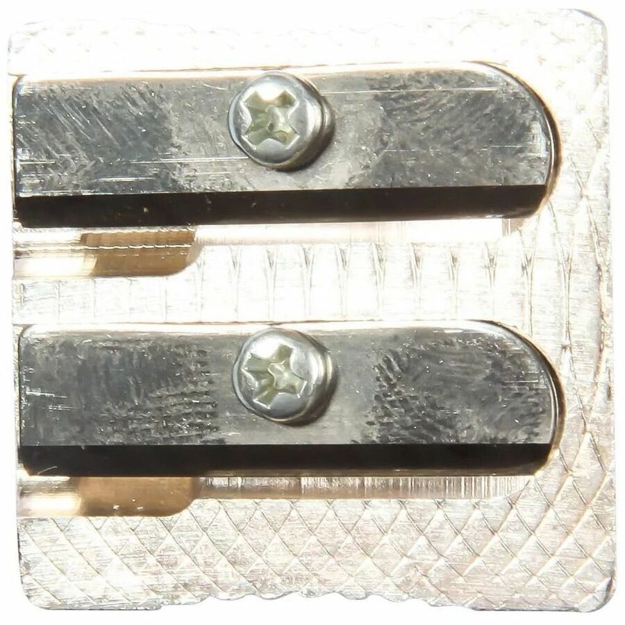 Baumgartens Pencil Sharpener Dual Hole SILVER (MR-2110) - Handheld - 2 Hole(s) - 0.6" Height x 0.9" Width - Metal - Silv