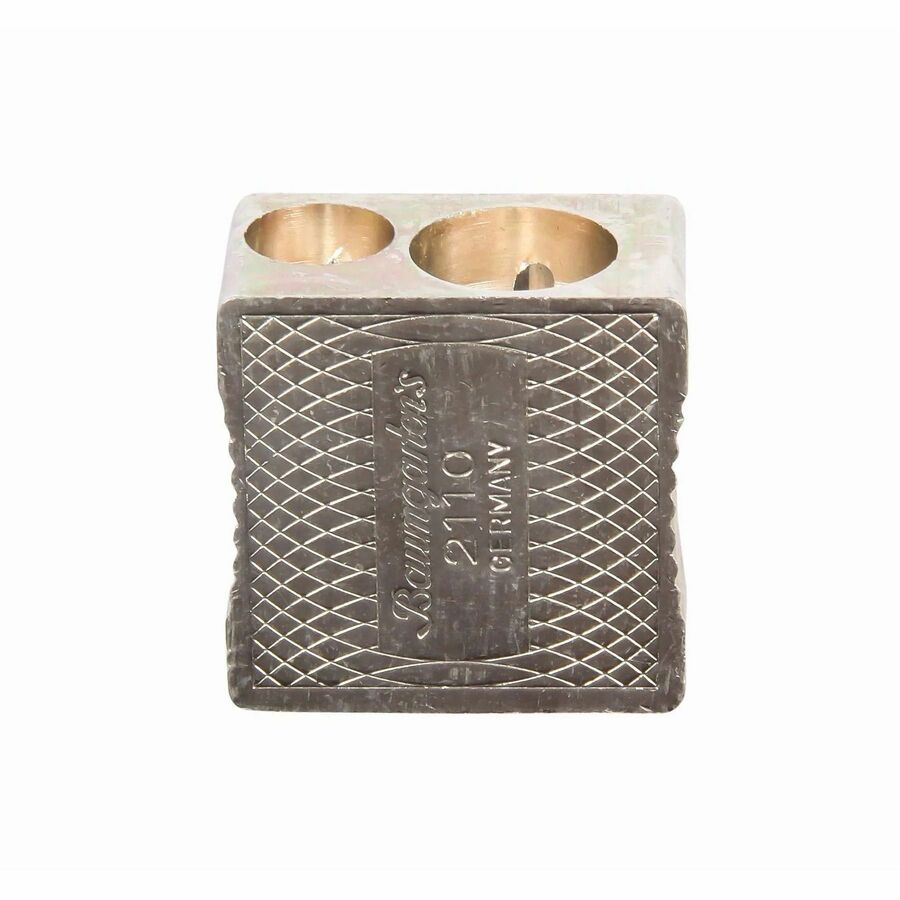 Baumgartens Pencil Sharpener Dual Hole SILVER (MR-2110) - Handheld - 2 Hole(s) - 0.6" Height x 0.9" Width - Metal - Silv