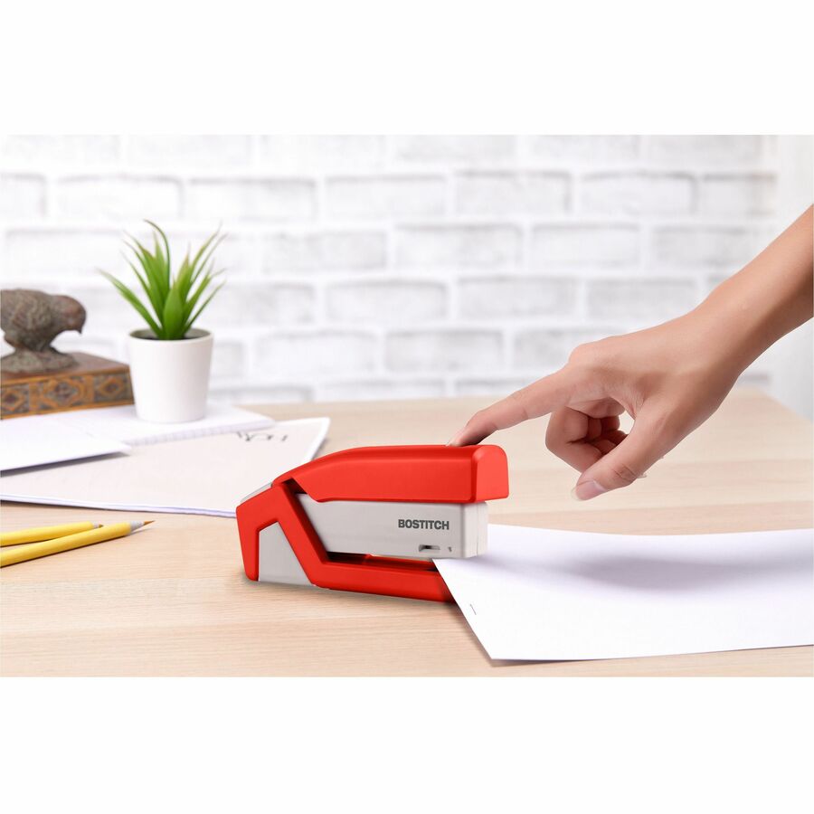 Bostitch InJoy Spring-Powered Antimicrobial Compact Stapler - Staples Upto 20 Sheet - Holds Upto 105 Staple - Half Strip