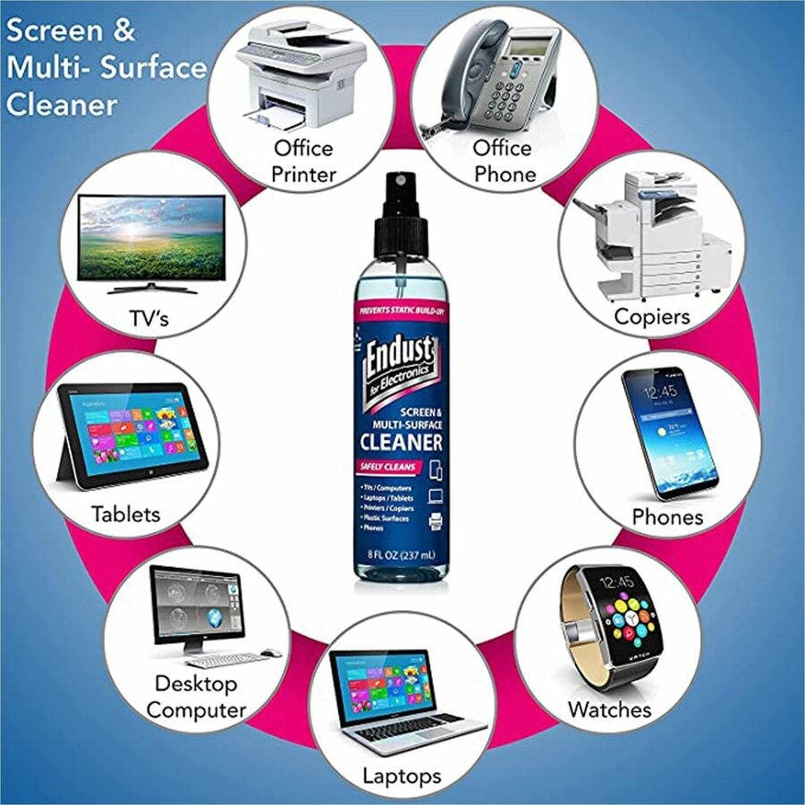 Endust Anti-Static Electronics Cleaner - For Multi Surface, Electrical Equipment - 8 fl oz - 1 Each