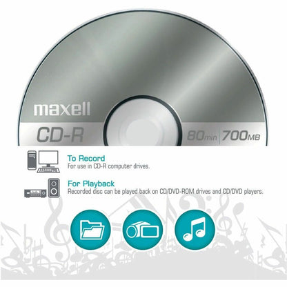 Maxell CD-R700 CD Recordable Media - CD-R - 48x - 700 MB - 100 / Pack - 120mm - 1.33 Hour Maximum Recording Time