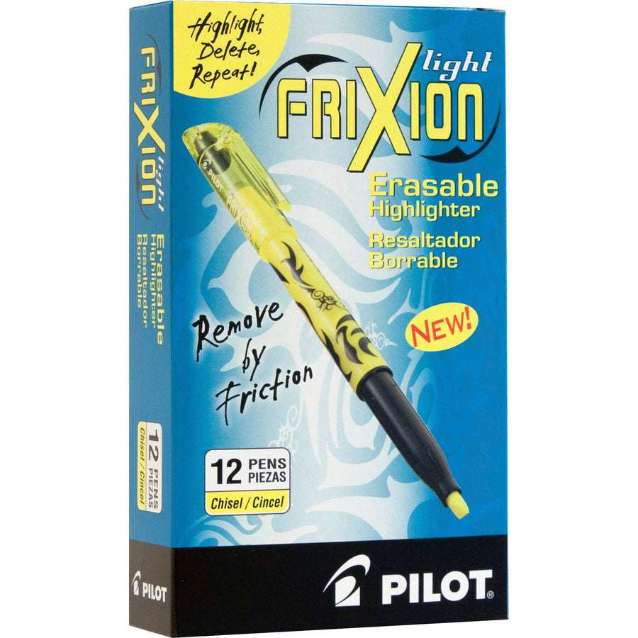 FriXion Highlighters - Erasable - Fluorescent Yellow Ink - Multipurpose - 12 / Dozen