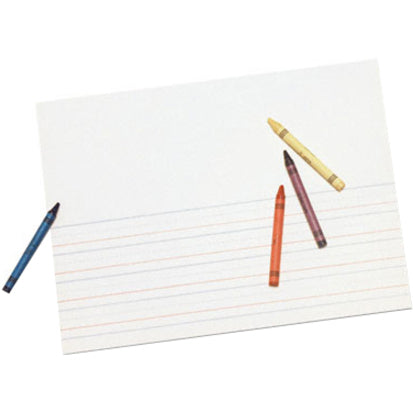 Pacon Multi-program Ruled Picture Story Paper - 500 Sheets - 0.63" Ruled - 4.25" Picture Story Space - 16 lb Basis Weigh