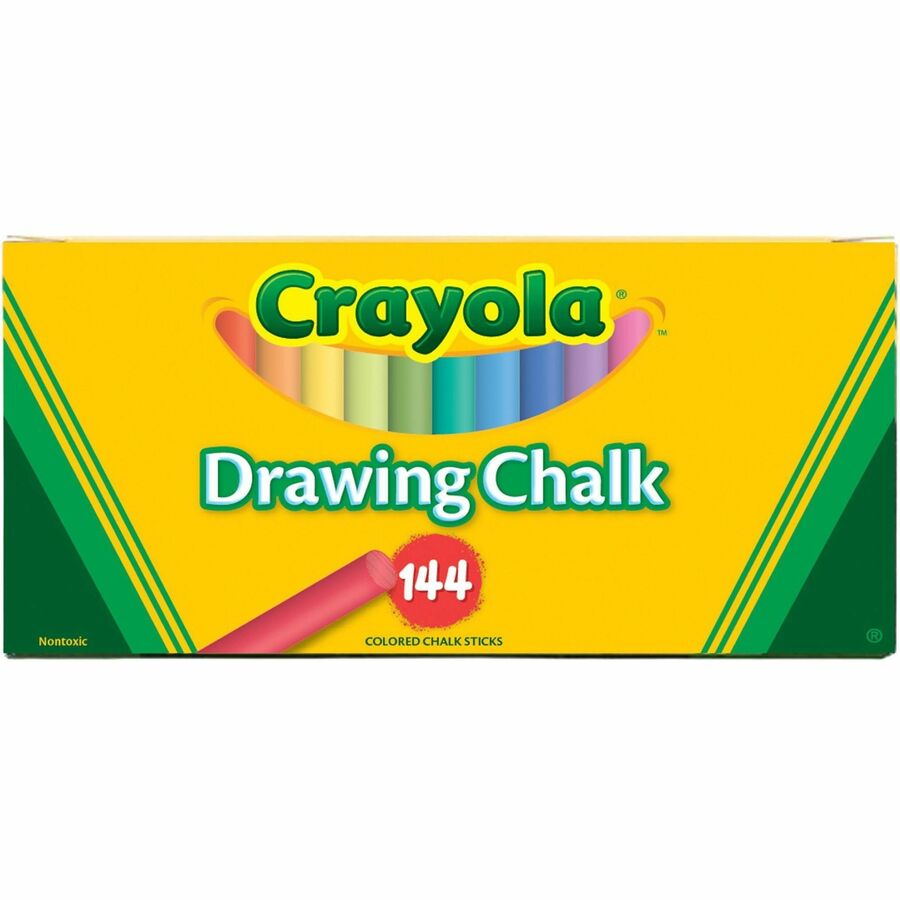 Crayola Colored Drawing Chalk Sticks - 3.2" Length x 0.4" Diameter - Assorted - Non-toxic - 1 Box