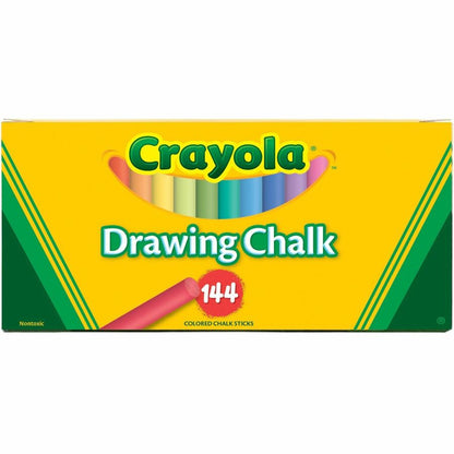 Crayola Colored Drawing Chalk Sticks - 3.2" Length x 0.4" Diameter - Assorted - Non-toxic - 1 Box