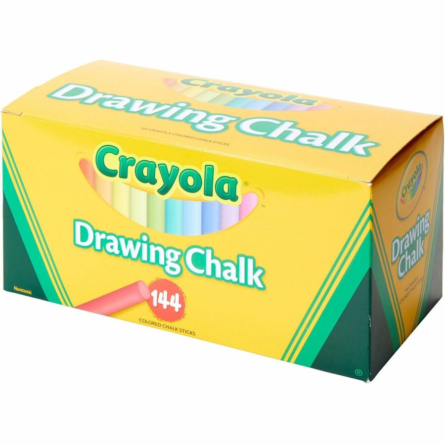 Crayola Colored Drawing Chalk Sticks - 3.2" Length x 0.4" Diameter - Assorted - Non-toxic - 1 Box