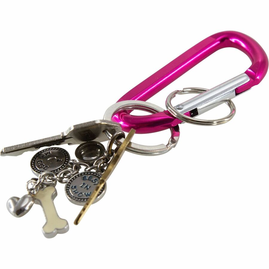 Baumgartens Key Ring - Metal - Orange, Silver, Blue, Purple - 1 Each