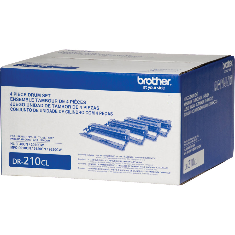 Brother DR210CL Replacement Drum - Laser Print Technology - 15000 - Black, Cyan, Yellow, Magenta - 4 / Carton
