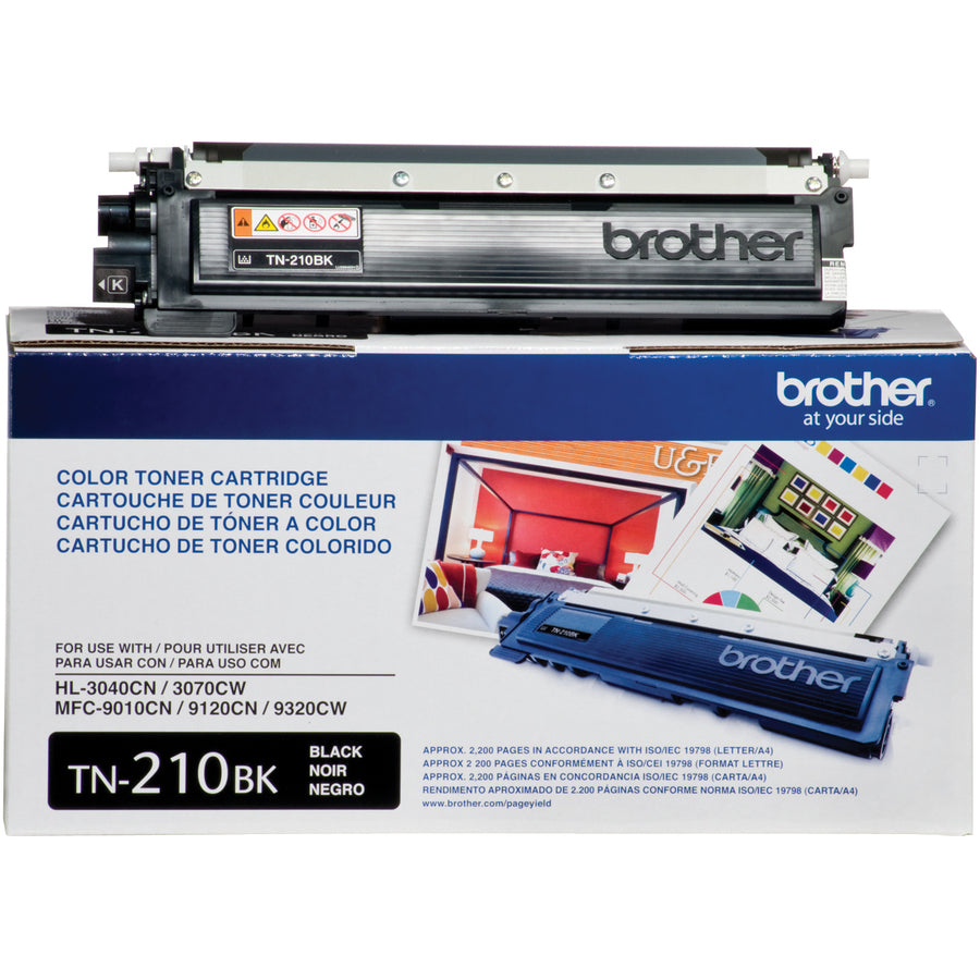 Brother TN210BK Original Laser Toner Cartridge - Black - 1 Each - 2200 Pages
