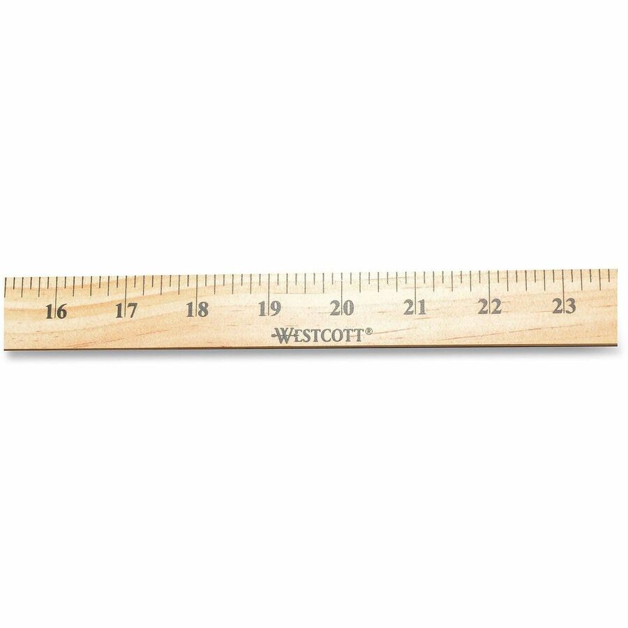 Westcott Hardwood Meterstick - 39.5" Length - 1/8 Graduations - Metric Measuring System - Wood - Woodgrain - 12 / Box