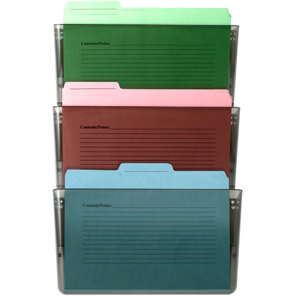 Officemate Mountable Wall File - 14.50" Height x 13" Width x 4.12" Depth - Smoke - Plastic - 1 Box