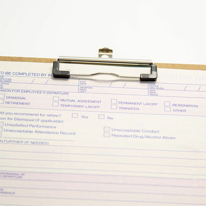 Officemate Low-profile Clipboard - 1" Clip Capacity - 9" x 12 1/2" Sheet Size - Hardboard - Brown - 1 Each