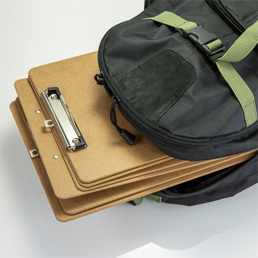 Officemate Low-profile Clipboard - 1" Clip Capacity - 9" x 12 1/2" Sheet Size - Hardboard - Brown - 1 Each