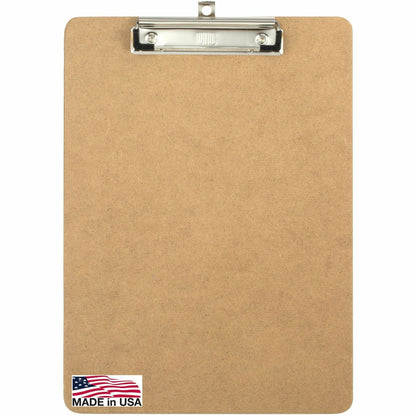 Officemate Low-profile Clipboard - 1" Clip Capacity - 9" x 12 1/2" Sheet Size - Hardboard - Brown - 1 Each