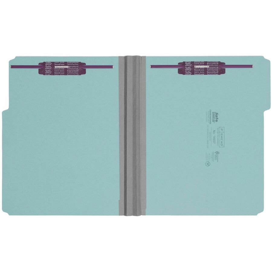 Smead Colored 1/3 Tab Cut Letter Recycled Fastener Folder - 8 1/2" x 11" - 2" Expansion - 2 x 2S Fastener - 2" for Folde