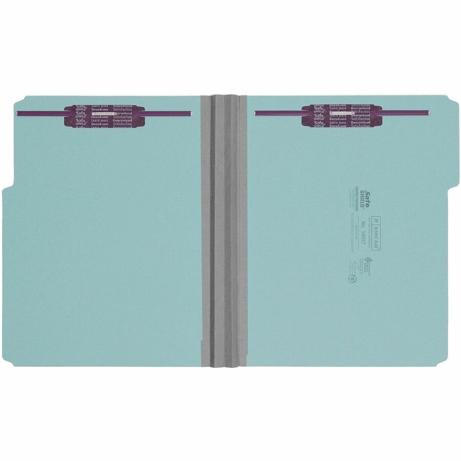 Smead Colored 1/3 Tab Cut Letter Recycled Fastener Folder - 8 1/2" x 11" - 2" Expansion - 2 x 2S Fastener - 2" for Folde