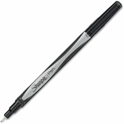 Sharpie Permanent Ink Pen - Fine Needle Pen Point - Black Ink - Gray, Black Barrel - 4 / Pack