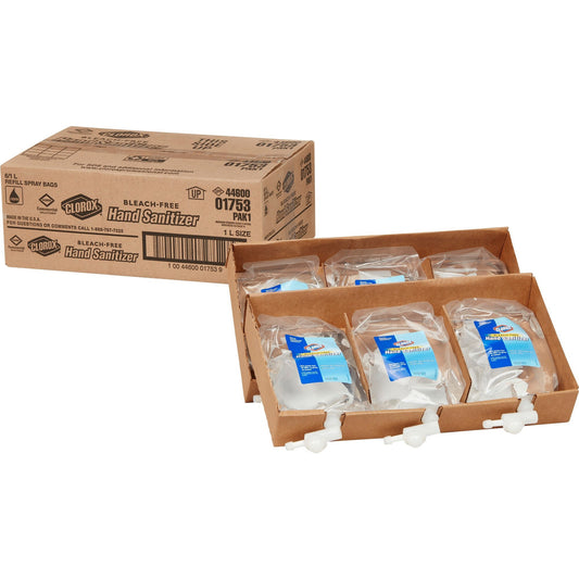 Clorox Commercial Solutions Hand Sanitizer Refill - 1.06 quart - Kill Germs - Hand - Moisturizing - Clear - 6 / Carton