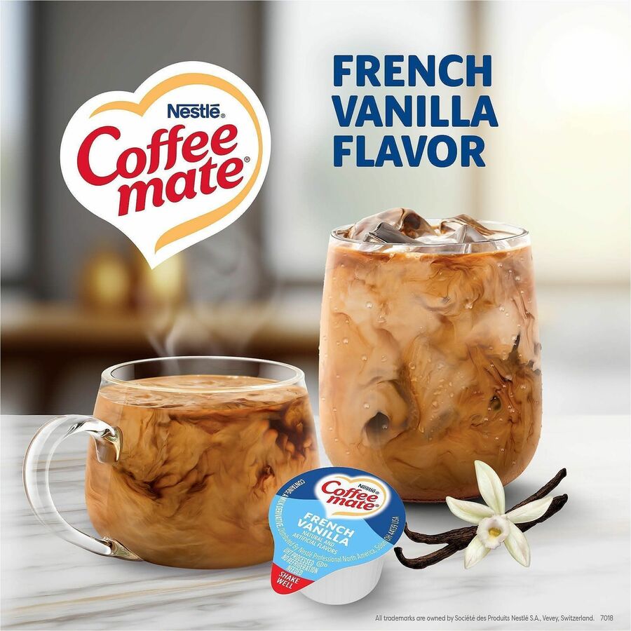 Coffee mate French Vanilla Nondairy Liquid Creamer Singles - Natural & Artificial French Vanilla Flavor - 0.38 fl oz (11