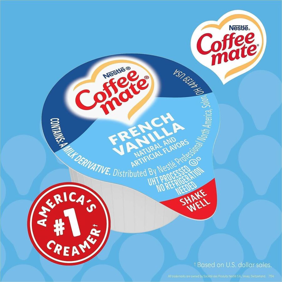 Coffee mate French Vanilla Nondairy Liquid Creamer Singles - Natural & Artificial French Vanilla Flavor - 0.38 fl oz (11