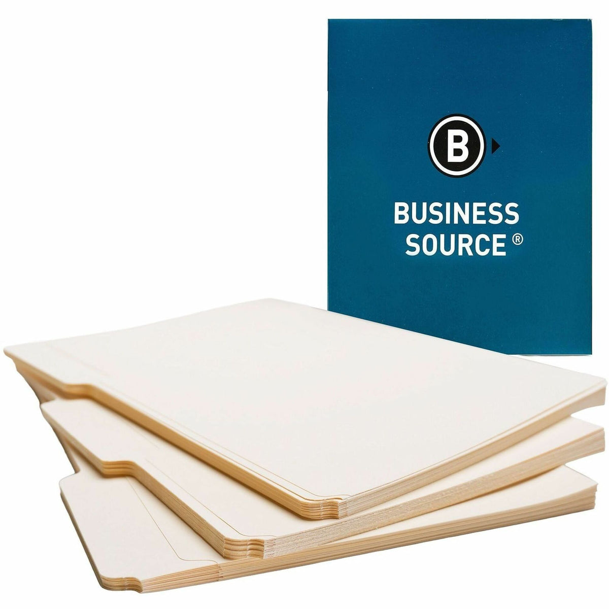 Business Source 1/3 Tab Cut Letter Recycled Top Tab File Folder - 8 1/2" x 11" - 3/4" Expansion - Top Tab Location - Ass